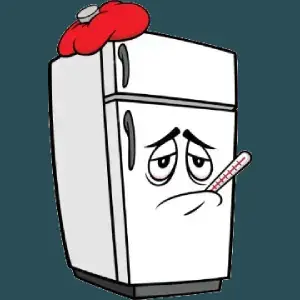 Sick cartoon refrigerator