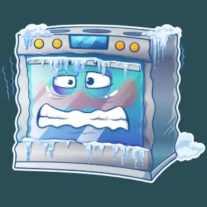 Freezing cartoon oven